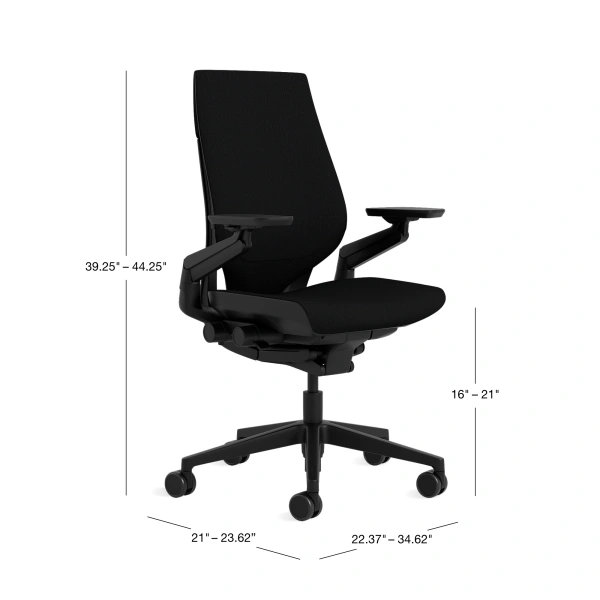  Steelcase Gesture Office Chair - Era Night Owl Fabric, High  Seat Height, Shell Back, Black on Black Frame with Polished Aluminum Base,  Lumbar Support, and Standard Carpet Casters : Home 