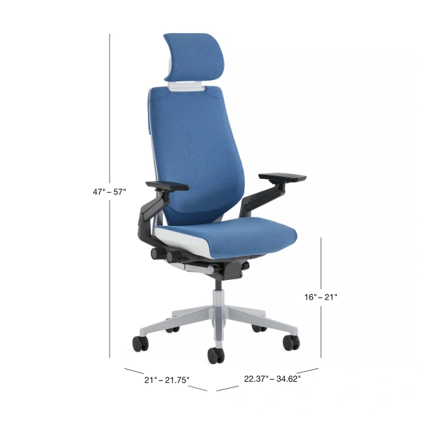 Blue Steelcase Leap V2 Office Chair with Headrest - Recycled Office  Furnishings